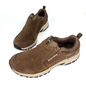 Skechers Trail Suede Slip On Shoes Womens SZ 9 Brown Relaxed Fit Memory Foam